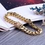 TOPGRILLZ Hip Hop14K Gold Plated Finished Miami Cuban Link Anklet Bracelet with Iced out Simulated Lab Diamond Clasp for Men Women