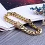 TOPGRILLZ Hip Hop14K Gold Plated Finished Miami Cuban Link Anklet Bracelet with Iced out Simulated Lab Diamond Clasp for Men Women TOPGRILLZ Hip Hop14K Gold Plated Finished Miami Cuban Link Anklet Bracelet with Iced out Simulated Lab Diamond Clasp for Men Women