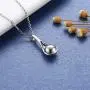 Cremation Jewelry Solid 925 Sterling Silver Teardrop Spoon Vial Cremation Pendant Ashes Necklace Urn Necklace Memorial for unique Jewelry gifts