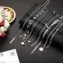 16 Pieces Layered Choker Necklace Adjustable Pendant Necklace Moon Sequins Choker Multilayer Chain Necklace Set for Women Girls
