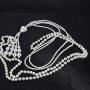 Multi Layer White Simulated pearl Strands Necklace Costume Jewelry Set For Women Necklace And Earrings