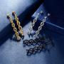 Beautlace DNA Double Helix Chemistry Science Molecule Biology Necklace and Earrings Jewelry Set Silver/18K Gold/Black Gun Plated Jewelry for Women and Girls