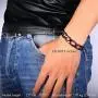 Men Steel Based Black Gun Plated 12mm Wide Figaro Chain Bracelet