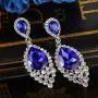 BriLove Womens Wedding Bridal Crystal Teardrop Cluster Beaded Chandelier Dangle Pierced Earrings BriLove Womens Wedding Bridal Crystal Teardrop Cluster Beaded Chandelier Dangle Pierced Earrings