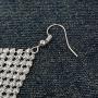 Suyi Trendy Women Earrings Metal Mesh Grid Sequins Tassel Long Drop Dangle Earrings