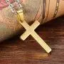 Cupimatch Mens Stainless Steel Religious Bible Lords Prayer Cross Pendant Necklace, 22'' Chain