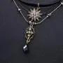 QEPOL Multilayer Fashion Vintage Hademade Women Multilayer Necklace Star Teardrop Chain & Leather Choker Necklace Layer for Women Jewelry