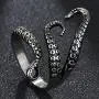 Weelovee 316L Titanium Steel Punk Antique Octopus Ring for Mens Women Adjustable Size Design Jewelry Set Unisex Silver Weelovee 316L Titanium Steel Punk Antique Octopus Ring for Mens Women Adjustable Size Design Jewelry Set Unisex Silver