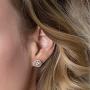 A+O Bridesmaid Gift, Crystal Stud Post or Clip-on Earrings in Silver, Gold, Rose Gold