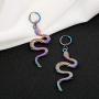 Creative Retro Color Snake Hoop Earrings for Women Colorful Snake Drop Dangle Enamel Earrings for Girls