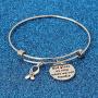 WUSUANED Cancer Awareness Ribbon Bracelet God Gives Us What We Can Handle Inspirational Jewelry Gift