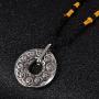 INRENG Mens Stainless Steel Tibetan Buddhist Om Mani Padme Hum Mantra Pendant Necklace Yoga Religious Jewelry