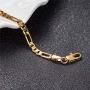 kelistom Customised Letter 18k Gold Plated 4mm Figaro Chain Initial Anklet for Women Fashion Ankle Bracelet 1-7 Letters Available