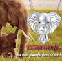 AOBOCO 925 Sterling Silver Elephant Lovers Necklace - Lucky Mother Daughter Mom Baby Crystal Pendant Elephant Jewelry Collection/Gift for Women Girls
