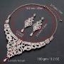 Hapibuy Crystal Wedding Jewelry Set Necklace Earring Set For Women and Brides Rose Gold and Silver Bridal Statement Jewelry Sets