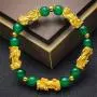 MANRUO Feng Shui Amulet Bracelet The Best Prosperity Bead Bracelet with 5 Vietnamese Sand Gold Plated Pi Xiu/Pi Yao Lucky Wealthy Brecelet MANRUO Feng Shui Amulet Bracelet The Best Prosperity Bead Bracelet with 5 Vietnamese Sand Gold Plated Pi Xiu/Pi Yao Lucky Wealthy Brecelet