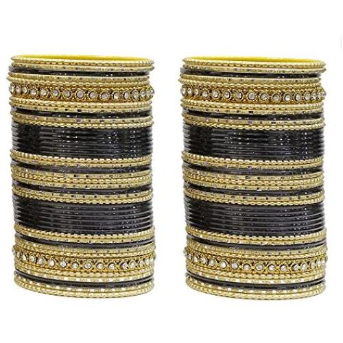 MUCH-MORE Traditional Colourful Metal Bangles for Karva Chauth & Wedding Use for Women & Girls
