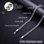 Jewelry Kingdom 1 Chain Necklace for Men and Women 3MM 6MM Polish Stainless Steel Wheat Curb Link Foxtail Chain for Pendants 20inches 24inches