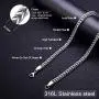 Jewelry Kingdom 1 Chain Necklace for Men and Women 3MM 6MM Polish Stainless Steel Wheat Curb Link Foxtail Chain for Pendants 20inches 24inches