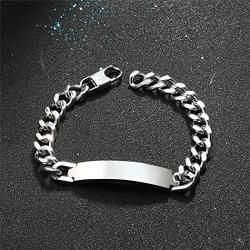 PROSTEEL Custom Bracelet for Men Women, Name Date Initial Quote Engraving Personalized Bracelets, Stainless Steel ID Bracelets, Come Gift Box
