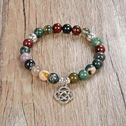Self-Discovery Yoga Beads Mala Bracelet Jewelry with Infinity Knot Celtic Charm for Men or Women