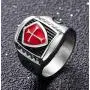 Grhose Mens Stainless Steel Ring Knight ring Templar Ring biker Crusader Cross masonic Red Size 12 Grhose Mens Stainless Steel Ring Knight ring Templar Ring biker Crusader Cross masonic Red Size 12