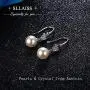 Sllaiss 925 Sterling Silver Austria Pearl Drop Earrings for Women, Cubic Zirconia Heart Dangle Earrings, Fine Jewelry for Love