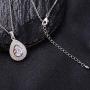 Mycitta Crystal Wedding Bridal Jewelry Set Teardrop Pendant Necklace Drop Dangle Earrings Set for Bride Bridesmaids Mother of Bride Prom Party Formal Jewelry Set for Women