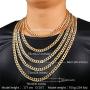 U7 Men Unisex Two-Tone Jewelry 6mm-9mm Wide Platinum & 18K Gold Plated Cuban Chain Necklace (18'',20'',22'',24'',26'',28'',30'')