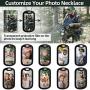 GoldChic Jewelry Personalized Photo Necklace for Men Women, Customized Round/Heart/Square Memory Picture Medallion Pendant Wheat Chain Hip Hop Jewelry, Multi Chain Length 18-30 inches (with Gift Box)