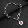 Heart Initial Chain Bracelet for Women Gifts 26 Letter Charms Bracelet Stainless Steel Link Bracelets Birthday Christmas Jewelry for Women Girl Teen