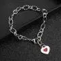 Heart Initial Chain Bracelet for Women Gifts 26 Letter Charms Bracelet Stainless Steel Link Bracelets Birthday Christmas Jewelry for Women Girl Teen