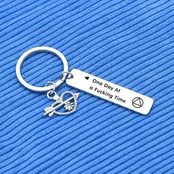 Inspirational Jewelry AA Keychain for Sober Friends Gift Recovery Sobriety Gift