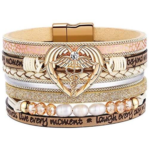 DESIMTION Graduation Gifts for Her 2021 College High School Masters Degree Nurse Graduate Bracelets Jewelry Presents for Her Him
