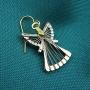 Silver Gold Two Tone Angel Dangle Earrings For Women Girls Christmas Gifts Alloy RareLove