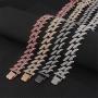 SONGCHANGJEWELRY Iced Out Chain Necklace for Men - Cuban Link Chain Necklace with Full Rhinestone 11MM/15MM/25MM Miami Choker Necklace Shining Hip Hop Accessories for Nightclub, Party, Daily