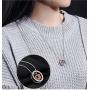 U365 Matching Couples Necklace His & Her Titanium Steel Eternal Love Promise Pendant Set for Men Women