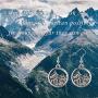 Vintage 3D Mountain Range Peaks Circle Charm Earrings Mountains Jewelry Gift Mountain Pendant Earrings Adventure and Outdoor Lovers Gift Hiking gift