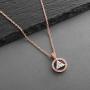 Mariell 14K Rose Gold Plated AA Recovery Necklace CZ Unity Pendant - Great Jewelry Gift for Sober Women