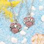 lauhonmin Crystal Sister Necklace Set Big Middle Little Baby Sister for Women Girl 9 Style 3 Colors