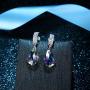 KesaPlan Crystal Earrings Dangle Earrings Crystal Drop Earrings for Girls, Sterling Silver Crystal Drop Earrings for Women