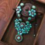 MAYTRY High-end Designer Design Bohemian Turquoise Necklace, Handmade Imported Wax Thread, Retro Fashion and Generous