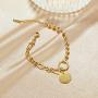 Smile Bracelets for Women,6.7inch Gold Charm Bracelets for Women and Girls,Smile with Good Luck Friendship Bracelets