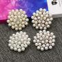 COLORFUL BLING Elegant Imitation Pearl Floral Crystal Brooch Pin for Wedding Bridal Fashion Jewelry