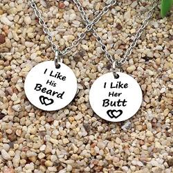 JQFEN 2 Pcs Lovers Long Chain Necklaces for Girlfriend Boyfriend Women Men Jewelry Gifts