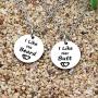 JQFEN 2 Pcs Lovers Long Chain Necklaces for Girlfriend Boyfriend Women Men Jewelry Gifts