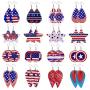 Florideco 12-16 Pairs Holiday Leather Earrings Set for Women Dangle Layered Faux Leather Drop Earrings Lightweight Valentine National Easter Day Earrings Jewelry