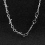 Gothic Alloy Wire Necklace Jewelry for Men Women Barbed Wire Silver Thick Punk Necklace