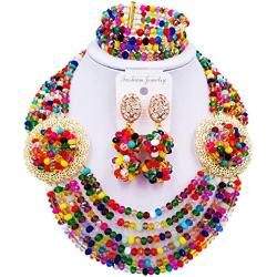 aczuv African Jewelry Sets for Women Nigerian Beads Jewelry Set Bridal and Earrings