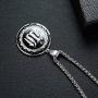 UMtrade Religious Jewelry Men Women Stainless Steel Muslim Allah Islam Round Pendant Necklace